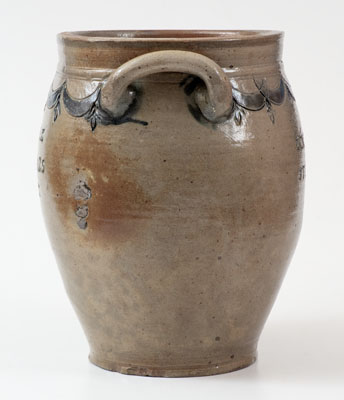 Very Fine COMMERAW S STONEWARE / N. YORK / CORLEARS HOOK Stoneware Jar, ex-Georgeanna Greer