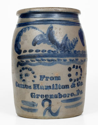 Fine Jas. Hamilton & Co. / Greensboro, Pennsylvania Stoneware Jar