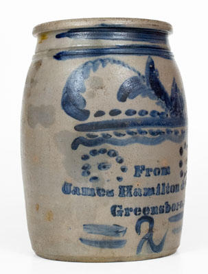 Fine Jas. Hamilton & Co. / Greensboro, Pennsylvania Stoneware Jar