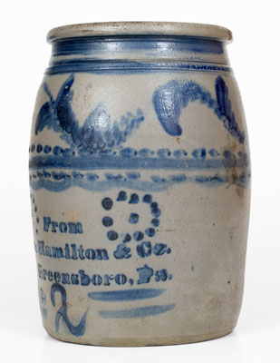 Fine Jas. Hamilton & Co. / Greensboro, Pennsylvania Stoneware Jar