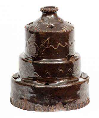 Elaborate Redware Inkstand Inscribed 