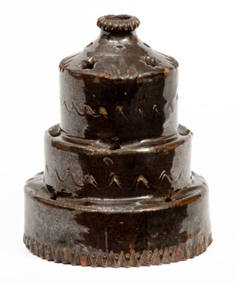 Elaborate Redware Inkstand Inscribed 