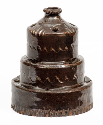 Elaborate Redware Inkstand Inscribed 