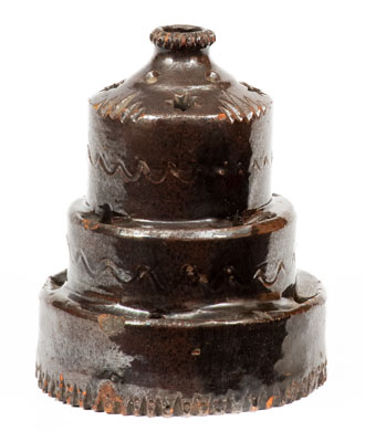 Elaborate Redware Inkstand Inscribed 