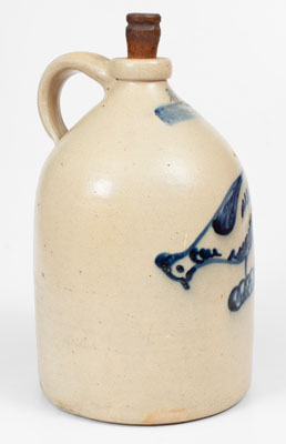 Very Rare F. B. NORTON & CO. / WORCESTER, MASS. Stoneware Jug w/ Elaborate Standing Chicken Design