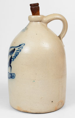 Very Rare F. B. NORTON & CO. / WORCESTER, MASS. Stoneware Jug w/ Elaborate Standing Chicken Design