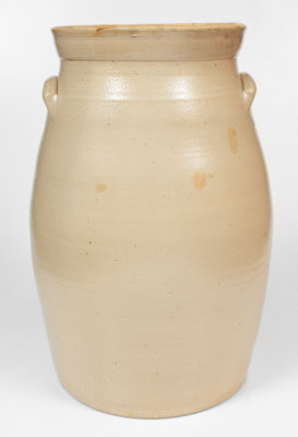 Fine 8 Gal. A. O. WHITTEMORE / HAVANA, NY Stoneware Churn w/ Elaborate Floral Decoration