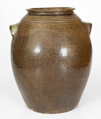 Fine DH (Daniel Hartsoe, Lincoln County, NC) Stoneware Jar w/ Rutile Glaze Runs