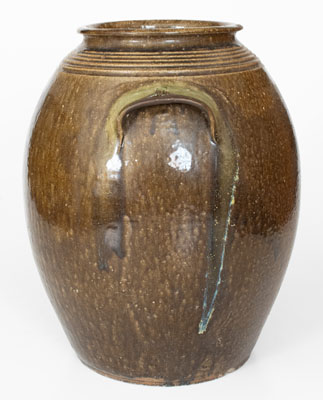 Fine DH (Daniel Hartsoe, Lincoln County, NC) Stoneware Jar w/ Rutile Glaze Runs