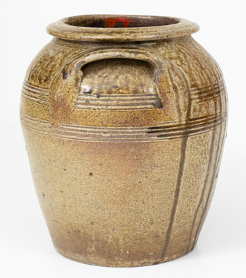 Fine J.A.C. (John A. Craven, Randolph County, NC) Stoneware Jar w/ Dramatic Glaze Runs