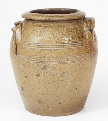 Fine J.A.C. (John A. Craven, Randolph County, NC) Stoneware Jar w/ Dramatic Glaze Runs