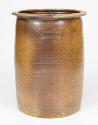 Rare WOOD & LOY / GRAHAM, NC Stoneware Jar, late 19th century