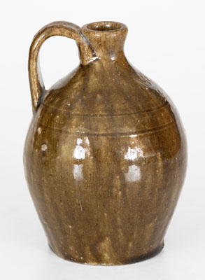 Very Rare A. R. (Ambrose Reinhardt, Lincoln County, NC) Quart Alkaline-Glazed Stoneware Jug