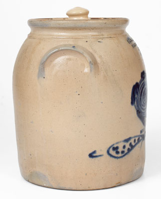 O. L. & A. K. BALLARD / BURLINGTON, VT Stoneware Lidded Jar w/ Elaborate Floral Decoration