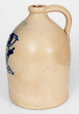 Fine J. & E. NORTON / BENNINGTON, VT Stoneware Jug w/ Bold Bird-on-Stump Decoration