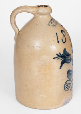 Rare W. H. FARRAR & CO. / GEDDES, NY Stoneware Jug, Dated 1852