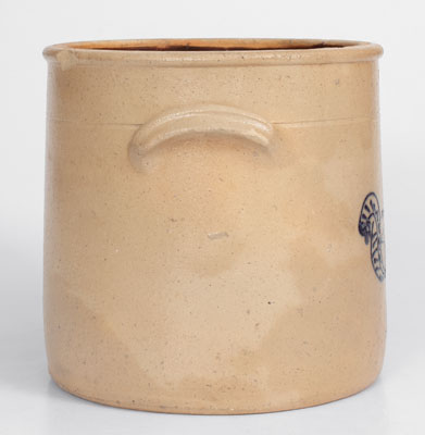 Rare Midwestern Stoneware Crock w/ Incised American Flag Decoration