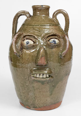 Fine Large-Sized Stoneware Face Jug, Inscribed