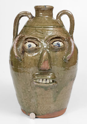 Fine Large-Sized Stoneware Face Jug, Inscribed 