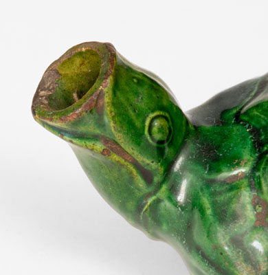 Exceedingly Rare Copper-Glazed Moravian Turtle Bottle, Salem, North Carolina, circa 1800-50