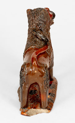 Exceptional Large-Sized Pennsylvania Redware Standing Lion Figure, 19th century