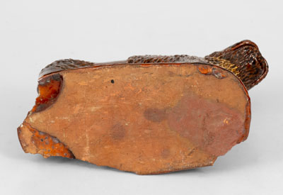 Exceptional Large-Sized Pennsylvania Redware Standing Lion Figure, 19th century