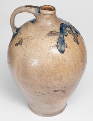 Manhattan Stoneware Jug w/ Incised Floral Decoration, possibly David Morgan, c1800