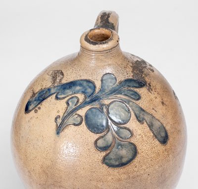 Manhattan Stoneware Jug w/ Incised Floral Decoration, possibly David Morgan, c1800