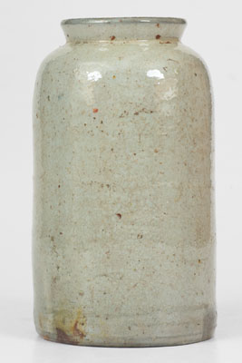 JOHN BELL / WAYNESBORO Celadon-Glazed Stoneware Canning Jar, c1850-80