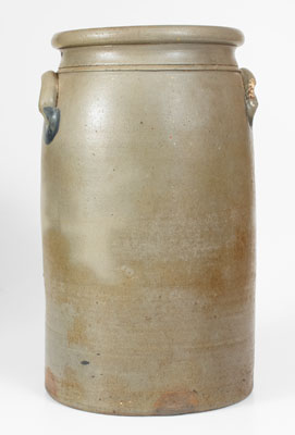 4 Gal. Western PA Stoneware Churn w/ Elaborate Floral Decoration, c1880