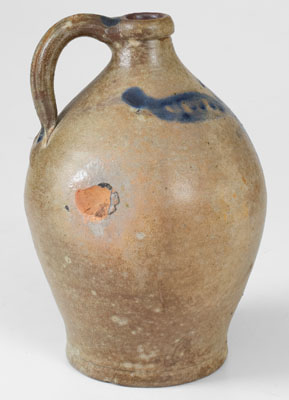 Fine Small-Sized Stoneware Jug w/ Brushed Cobalt Decoration, Hudson River Valley, NY