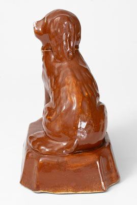 Glazed Stoneware Spaniel Figure, probably Dan Mercer, Parkersburg, WV