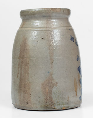 NEW GENEVA POTTERY Stoneware Canning Jar w/ Stripe Decoration