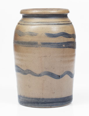 Small-Sized Striped Western Pennsylvania Stoneware Jar, circa 1870