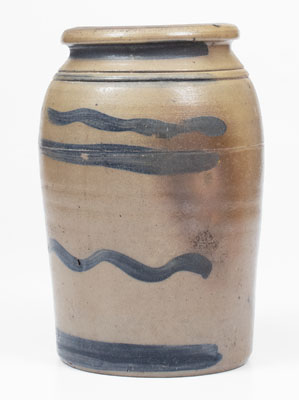 Small-Sized Striped Western Pennsylvania Stoneware Jar, circa 1870