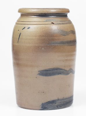 Small-Sized Striped Western Pennsylvania Stoneware Jar, circa 1870