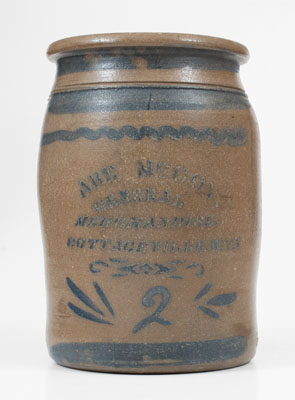 Scarce COTTAGEVILLE, W. VA Advertising Stoneware Jar