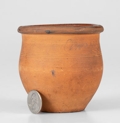 Scarce "Solomon Miller / Oct 1, 1889" Redware Jar (Adams County, PA)