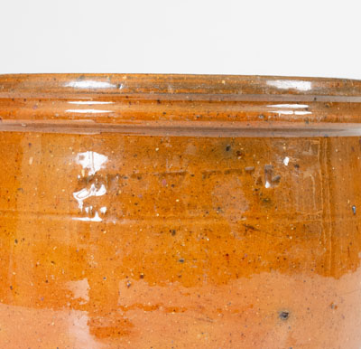 JOHN W. BELL / WAYNESBORO, PA Small-Sized Redware Jar, late 19th century