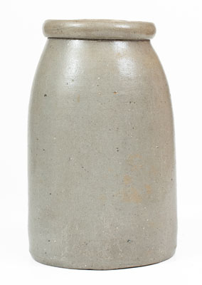 HAMILTON & JONES / GREENSBORO, PA Stoneware Canning Jar w/ Stenciled Shield