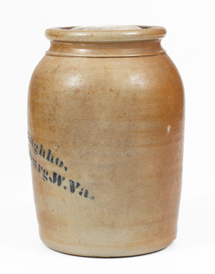 A. P. DONAGHHO / PARKERSBURG, W. VA / 1876 Stoneware Jar