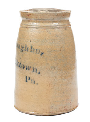 A. P. Donaghho / Fredericktown, PA Stoneware Canning Jar, c1870