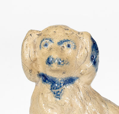 Scarce Molded Stoneware Spaniel attrib. Cowden & Wilcox / Harrisburg, PA