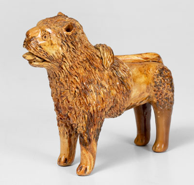 Pennsylvania Redware Standing Lion Figure