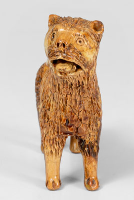 Pennsylvania Redware Standing Lion Figure