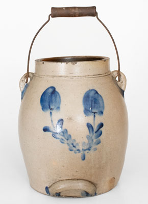 Cobalt-Decorated Williamsport, Pennsylvania Stoneware Batter Pail, c1875