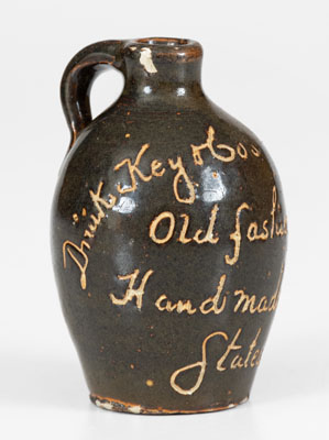 Key & Co. / Old Fashioned NC / Handmade Corn Whisky / Statesville, NC Stoneware Mini Scratch Jug