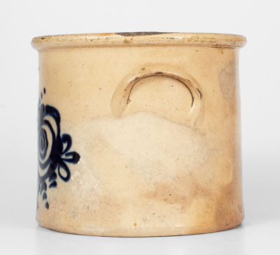 Scarce J. & E. NORTON / BENNINGTON, VT Stoneware Crock w/ Cobalt Flowering Urn, c1855