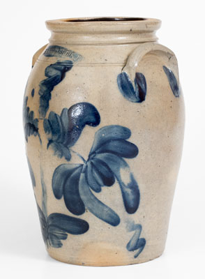 Outstanding HARRISBURG, PA Stoneware Jar w/ Elaborate Floral Decoration, attrib. Shem Thomas at John Young Pottery