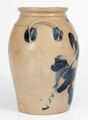 Outstanding HARRISBURG, PA Stoneware Jar w/ Elaborate Floral Decoration, attrib. Shem Thomas at John Young Pottery